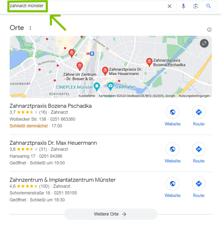 Google My Business Einträge