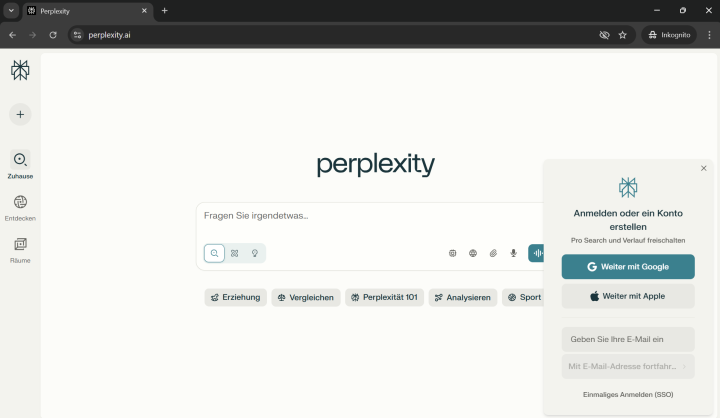 Perplexity Homepage