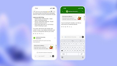 ChatGPT Ads in zwei Screenshots abgebildet, was passiert nach dem Anklicken?