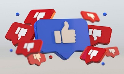 Daumen hoch Like und negative Likes durchmischt