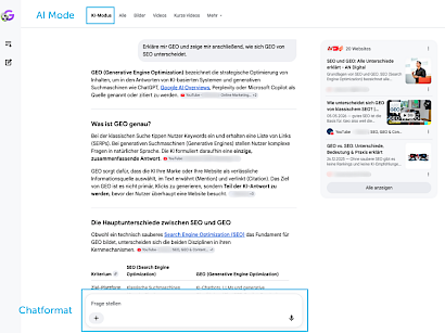 Beispiel für den Google AI Mode