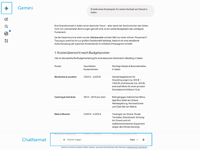 Beispiel für Google Gemini