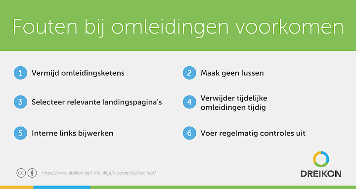 Infographic: Fouten voorkomen bij omleidingen