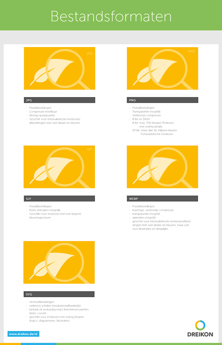 Infographic: Overzicht van beschikbare bestandsformaten
