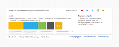 Assetgruppen Performance Max Kampagne