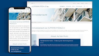 Website der Wirtschaftskanzlei Alpmann Fröhlich