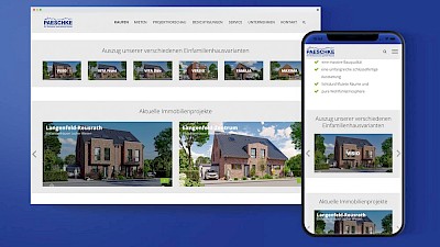 Website der Unternehmensgruppe PAESCHKE im Bereich Wohn- und Gewerbeimmobilien